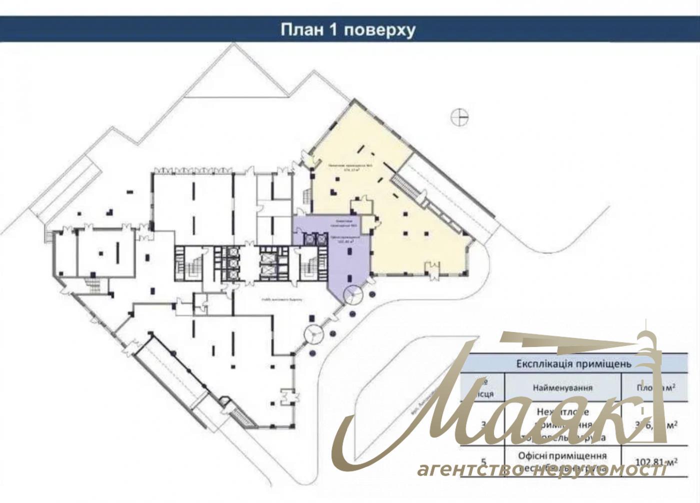 Продаж фасадного приміщення 345 м2, ЖК А136, Печерськ