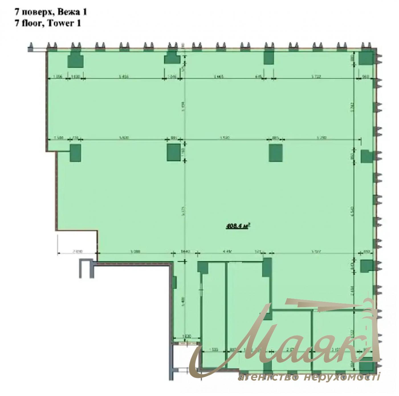 Оренда офісу 470м2 у БЦ вул.Амосова 12, Солом'янський район.