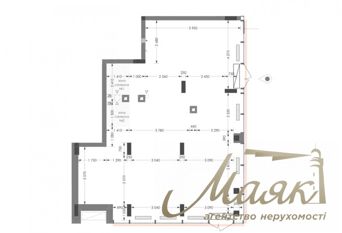 Продаж фасадного приміщення площею 96,5 м², ЖК Unit Home