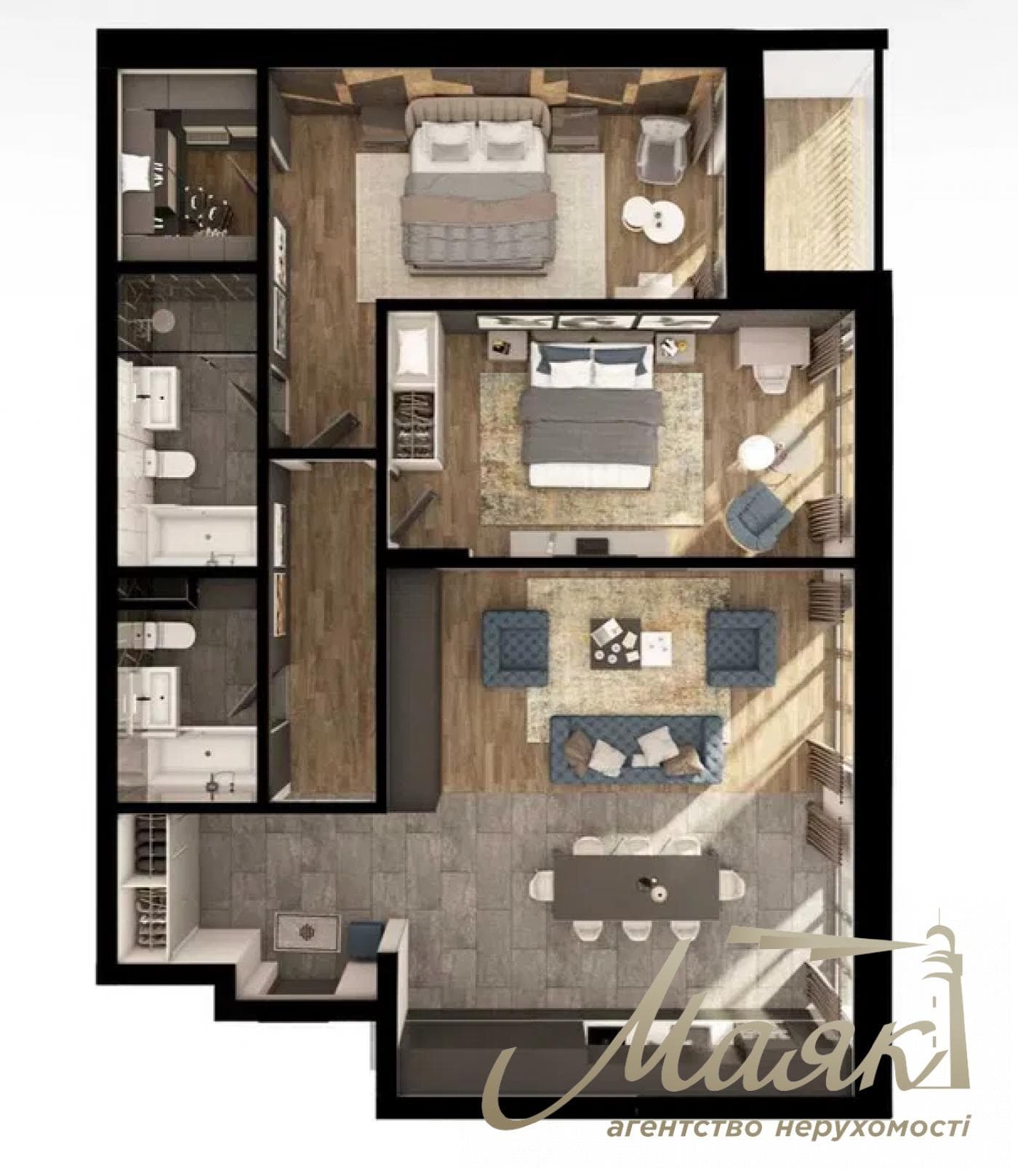 Продаж 3-кімнатної квартири в клубному будинку бізнес-класу Illinsky House, Поділ