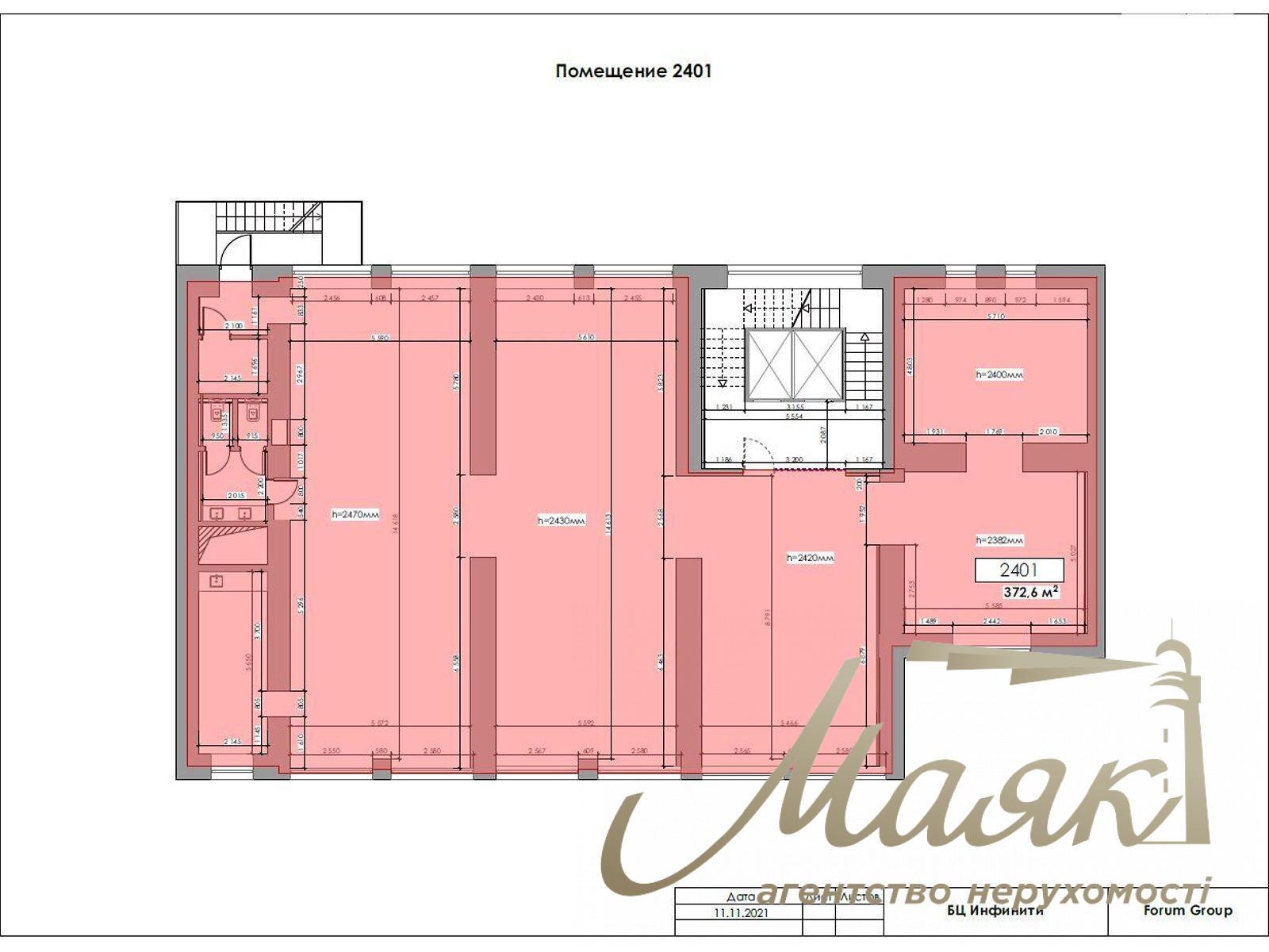 Office for rent 374m2 on Saksaganskogo street 53/80, Center