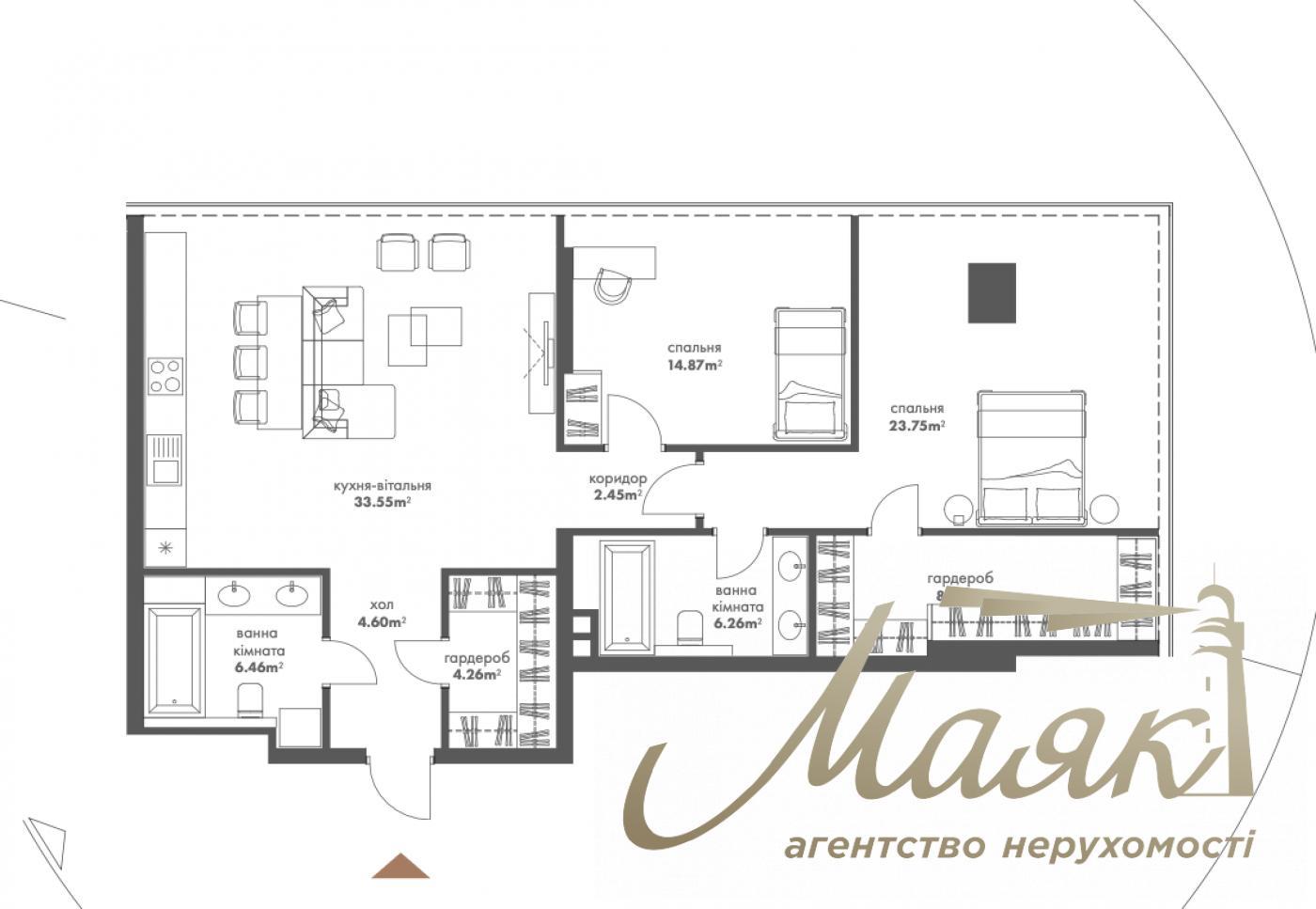 Продаж 2-кімнатної квартири ЖК The One, вул. Мечникова