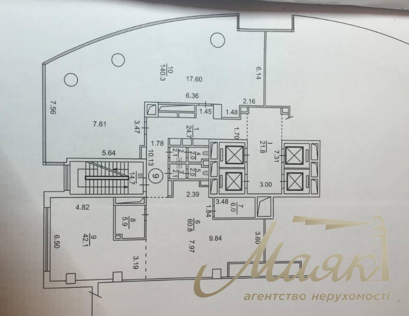 Оренда офісу 340м2 у БЦ Карнегі, вул.Кловський узвіз 7.