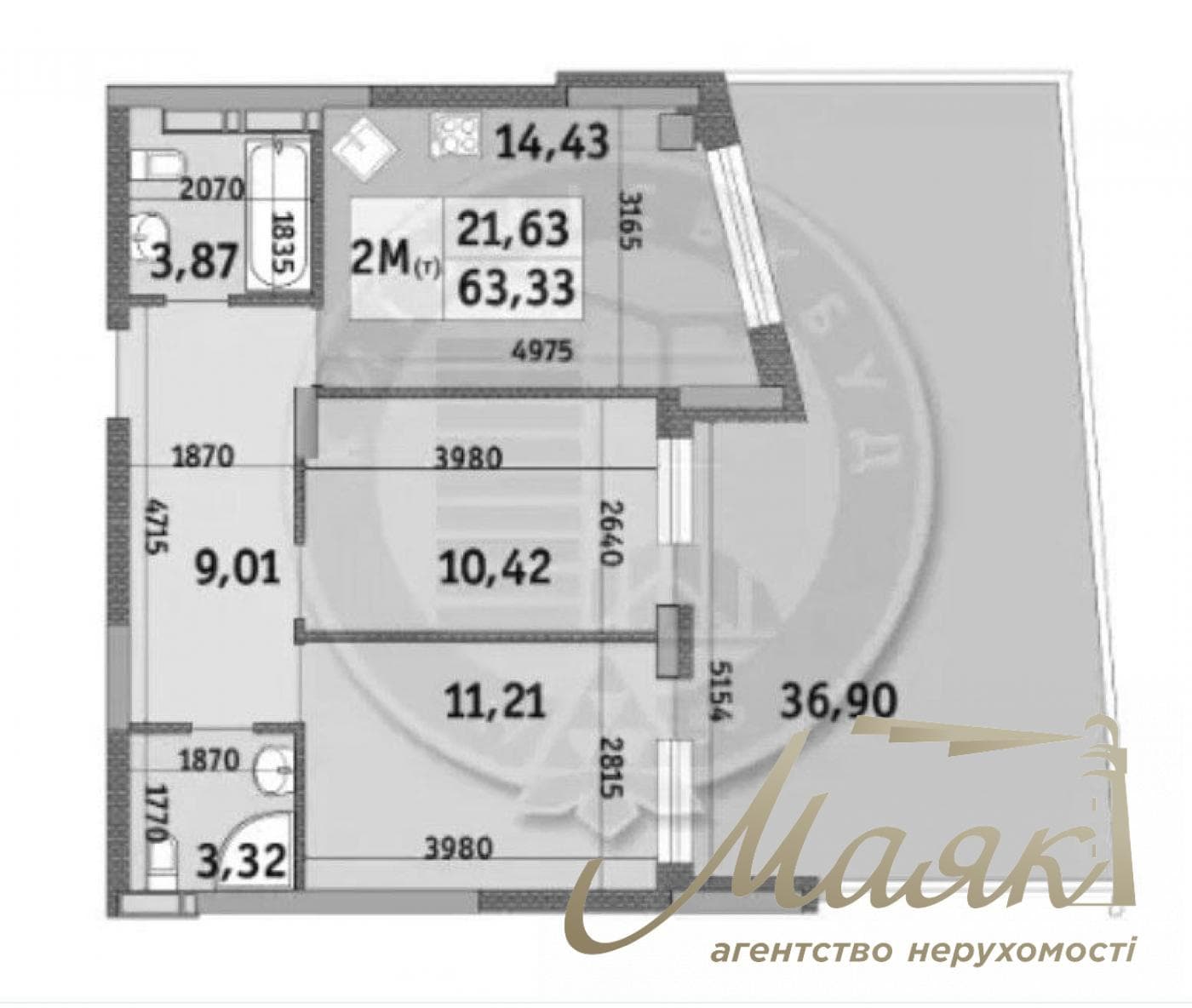 For sale 2-bedroom apartment with terrace LCD Italian Quarter, Obolonsky district