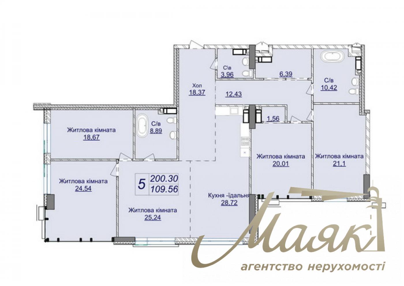 Продаж видової 5-ти кімнатної квартири, 200 м2 в ЖК Новопечерські Липки Драгомирова