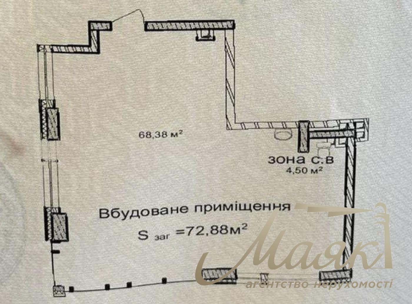 Rent a facade room 72.88m2 Dragomirova str. in the LCD "Novopecherskie Lipki"