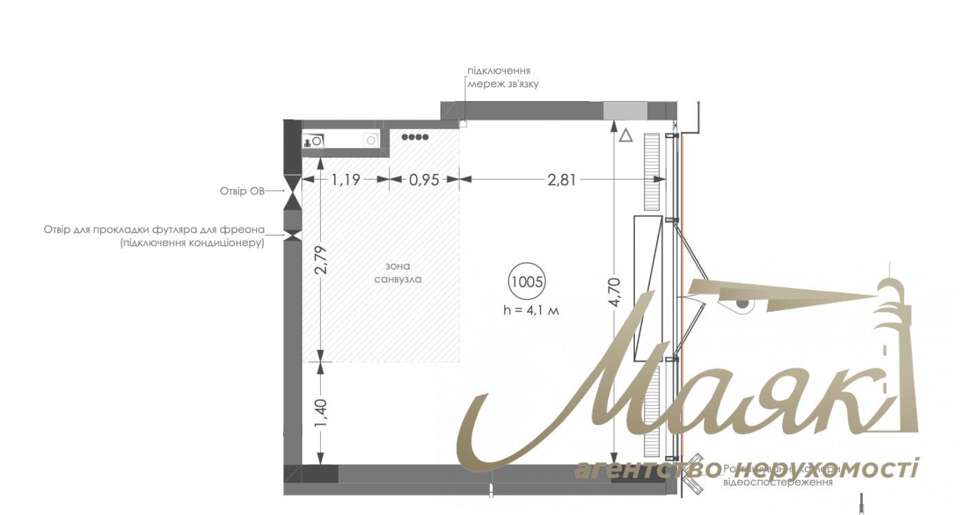 Продажа фасадного коммерческого помещения 22 м² в UNIT.Home, ул. Гарета Джонса/Семьи Хохловых, Шевченковский район.