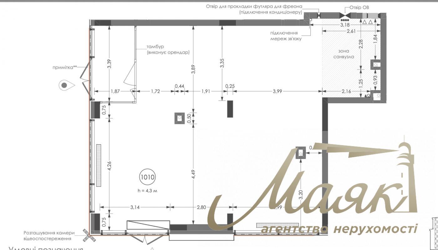 Продажа фасадного коммерческого помещения 100.4м² в UNIT.Home, ул. Гарета Джонса/Семьи Хохловых, Шевченковский район.