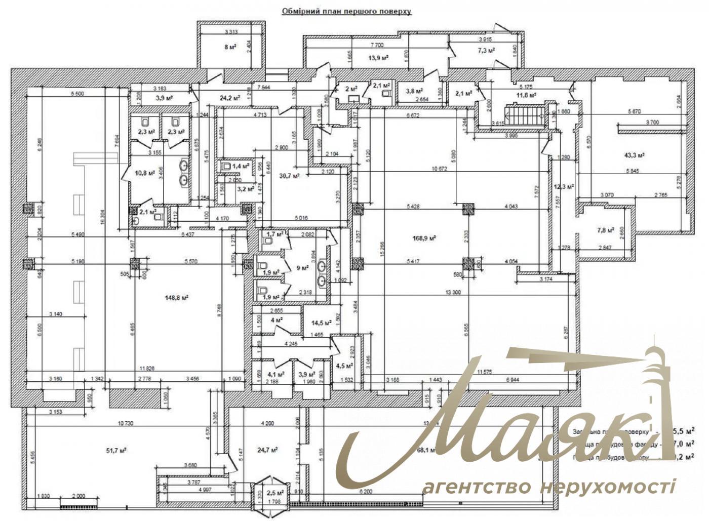 Commercial premises for rent 637m2 on Lesya Ukrainka 34, Pechersky district.