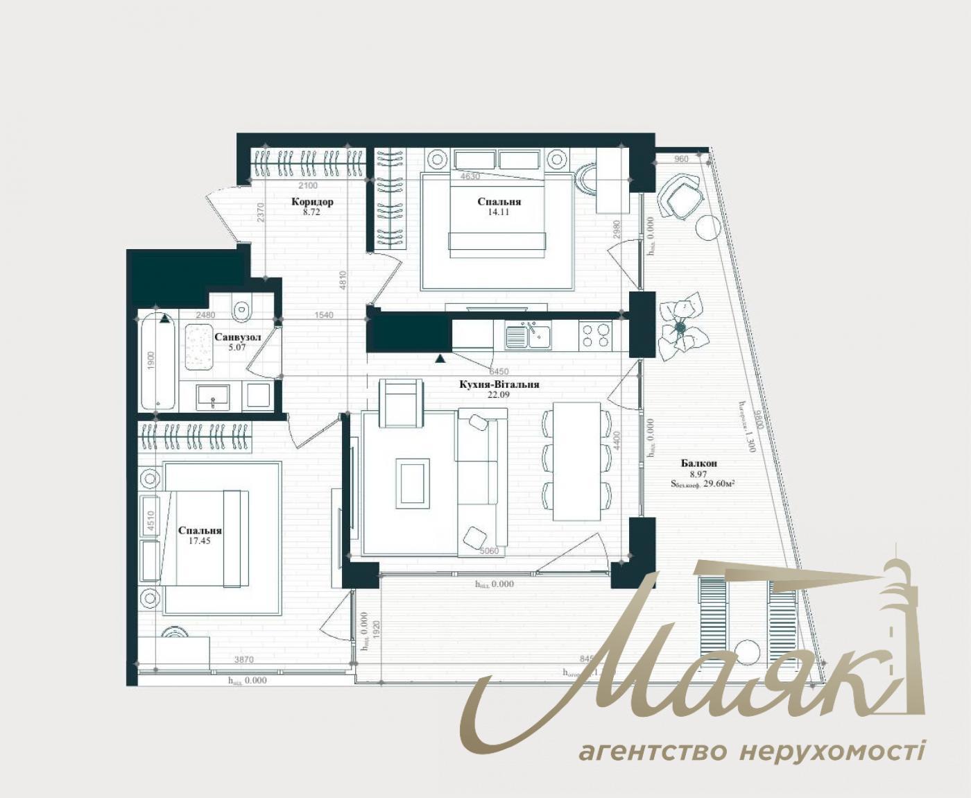 One bedroom apartment for sale 75,73m2 Residential Complex Park Lake City