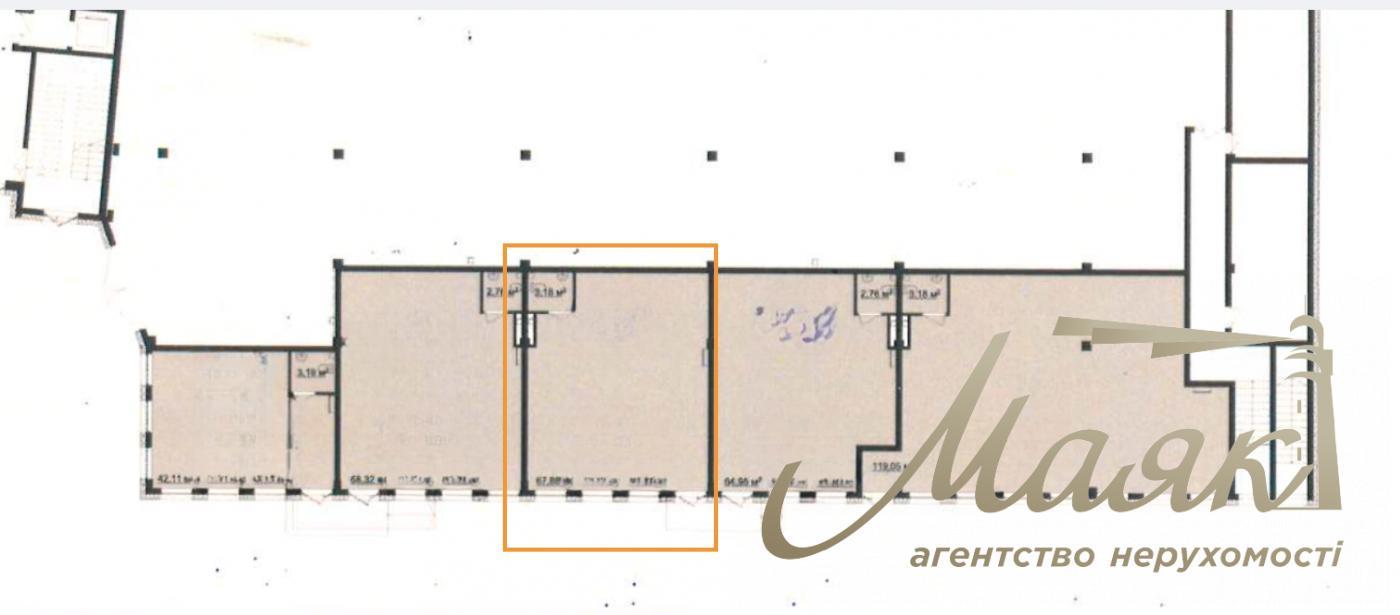 Оренда фасадного 110м2 приміщення ЖК Трініті вул. Тютюнника, 39/2
