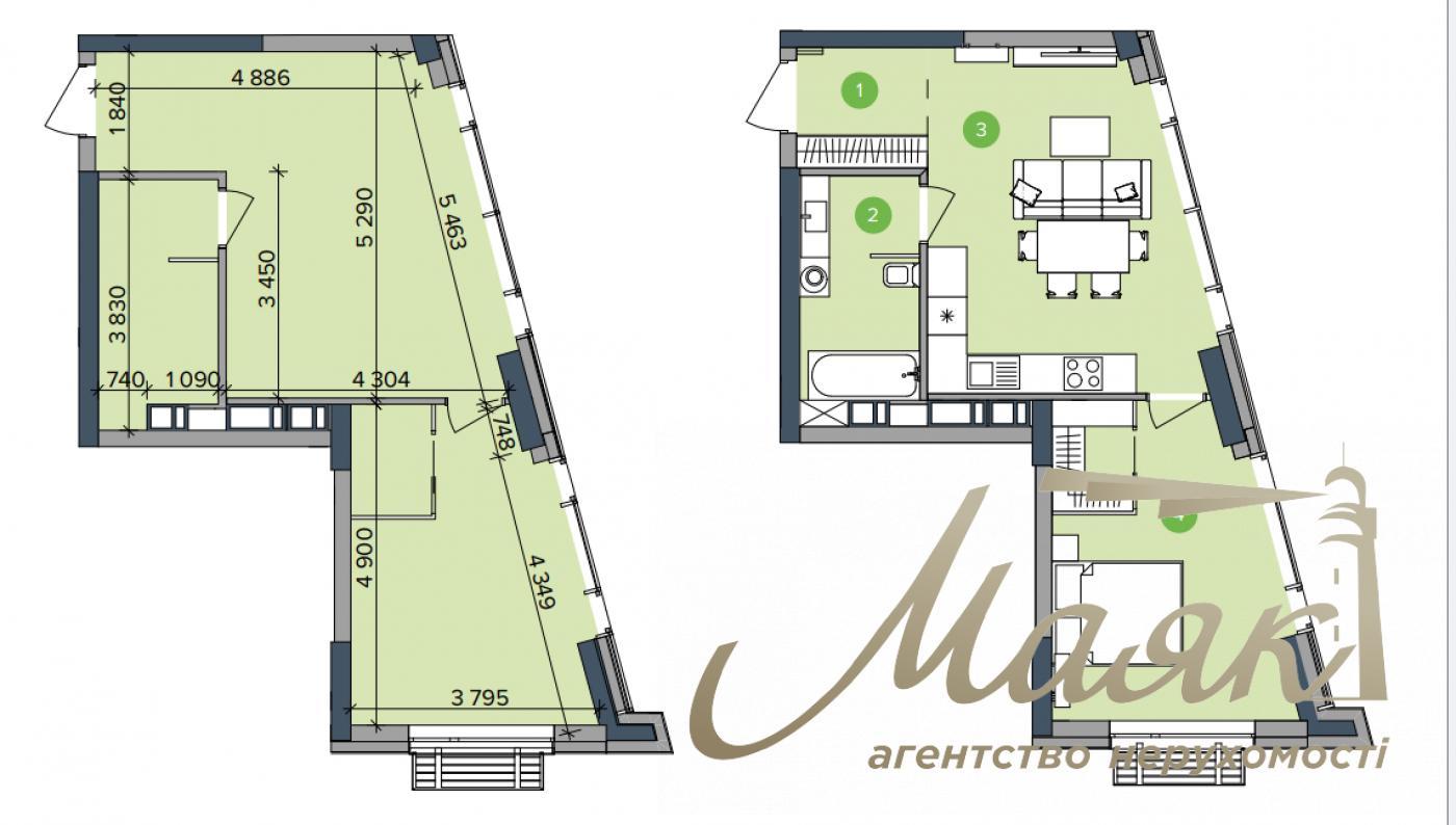 Продаж 1-кімнатної квартири 47м2 у ЖК Метрополіс