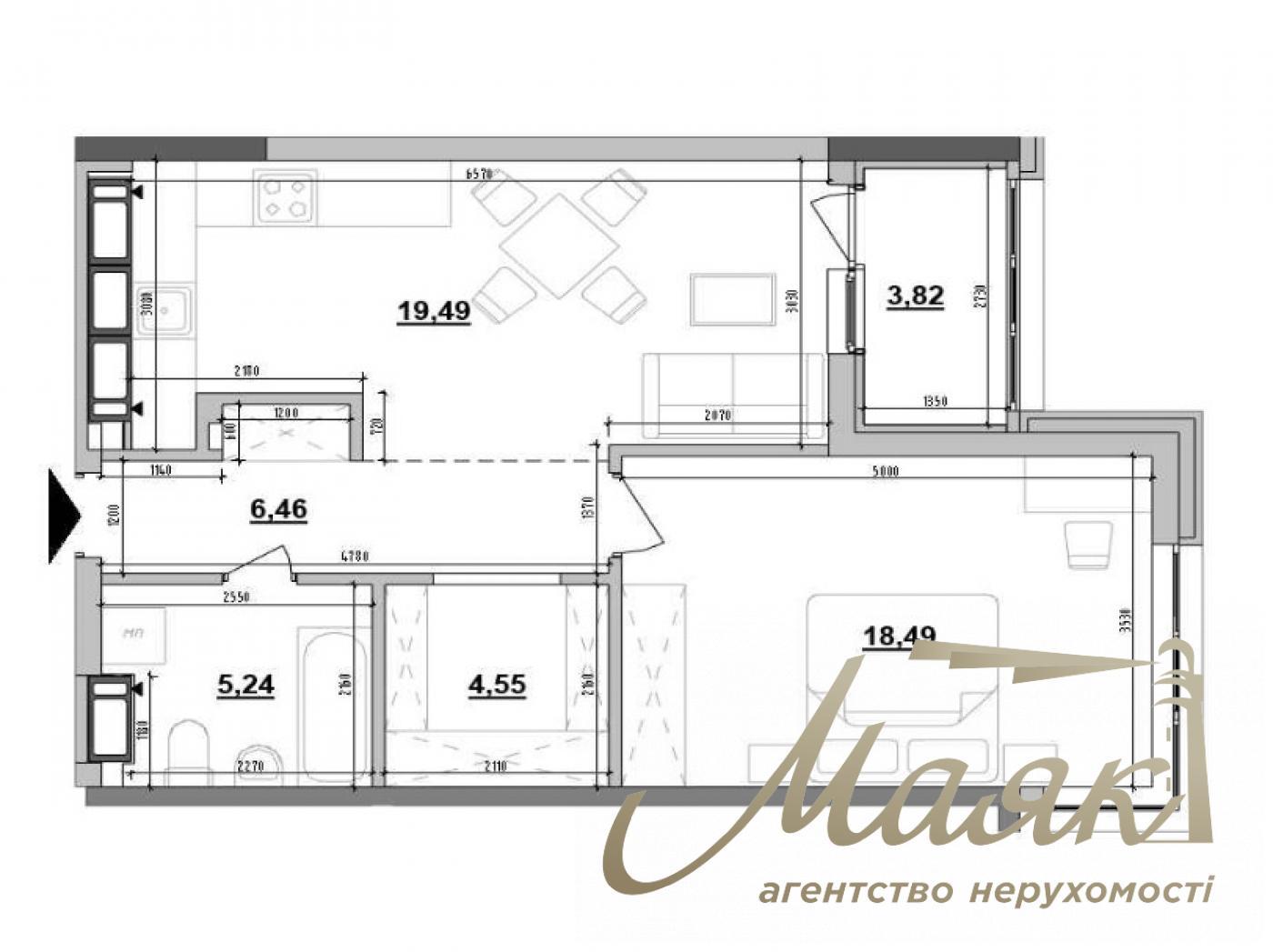 For sale 1k. apartment 58m in Residential Complex Maxima Residence, Maxima Residence, Konovaltsa str., Pechersk