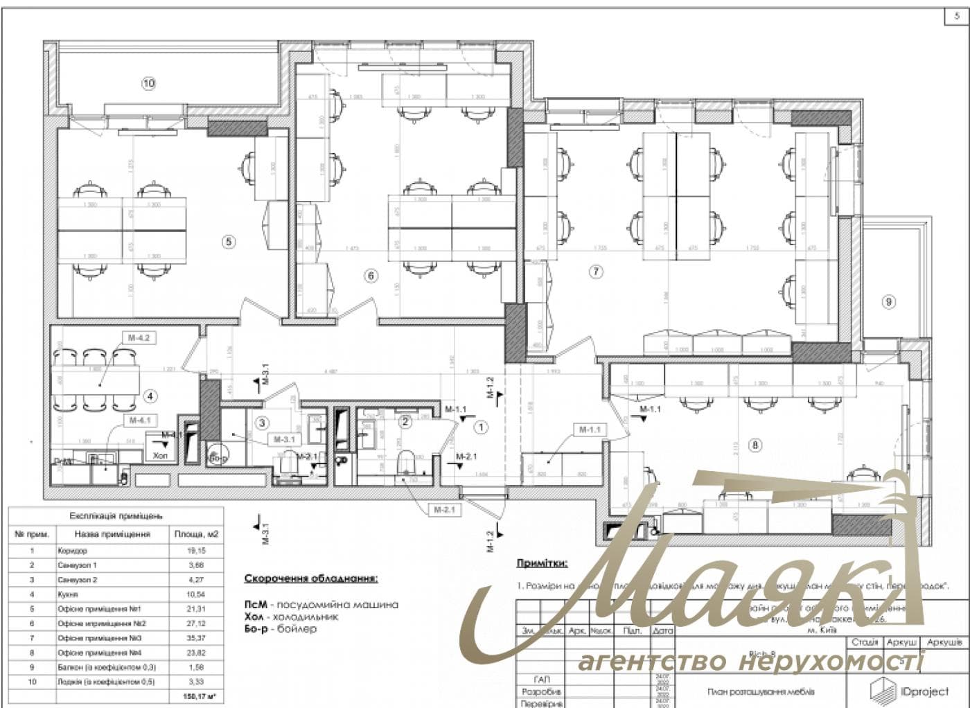 150 m² office space for rent in the Richmond residential complex, 26 McKenna Street; equipped with an inverter.