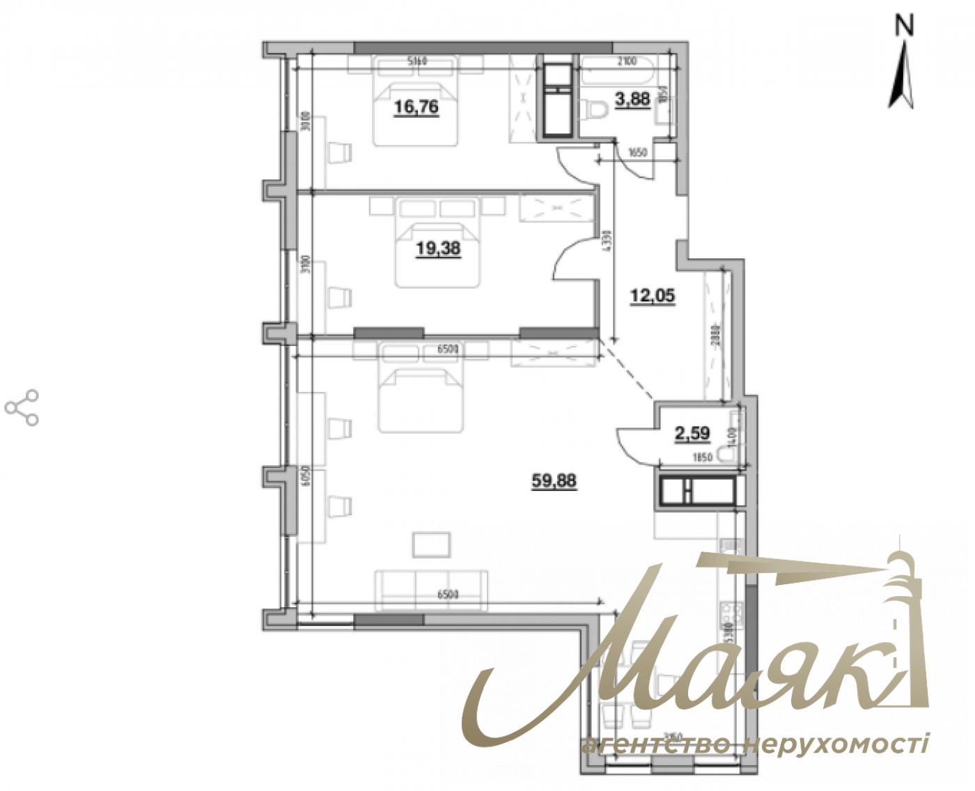 Продажа 2к квартиры 114м2 в ЖК Nordica Residence, Печерск, Киев