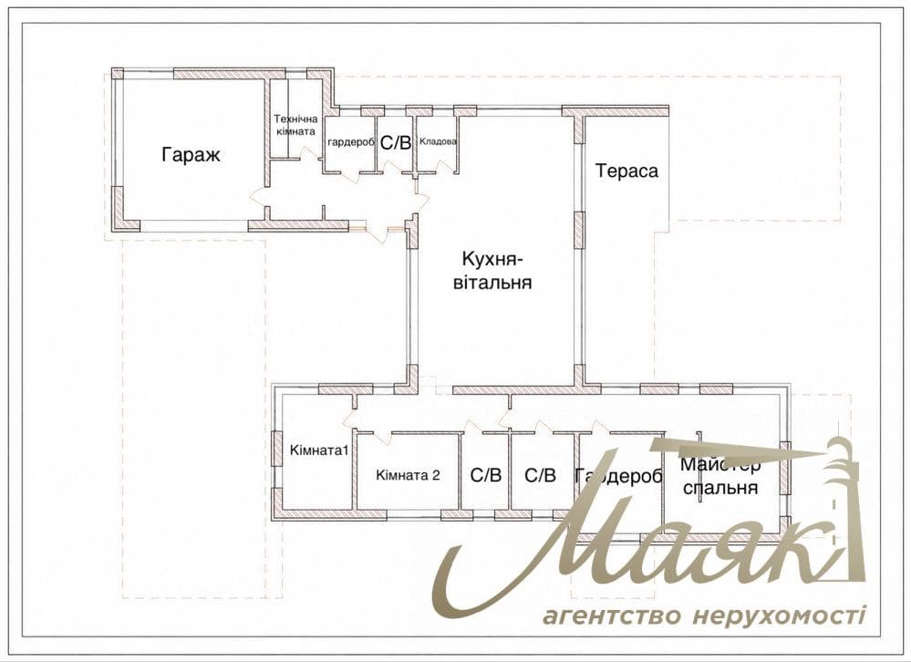 Luxury single-story house for sale: 340 m², 15 sotok, "Khutor Yasny" residential complex, VillaLumi, Lesniki village, Obukhov district, Kyiv Oblast