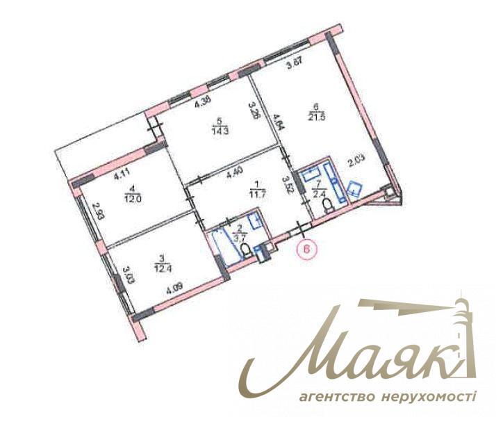 For sale 3-room apartment with repair LCD Italian Quarter, Obolonsky district.