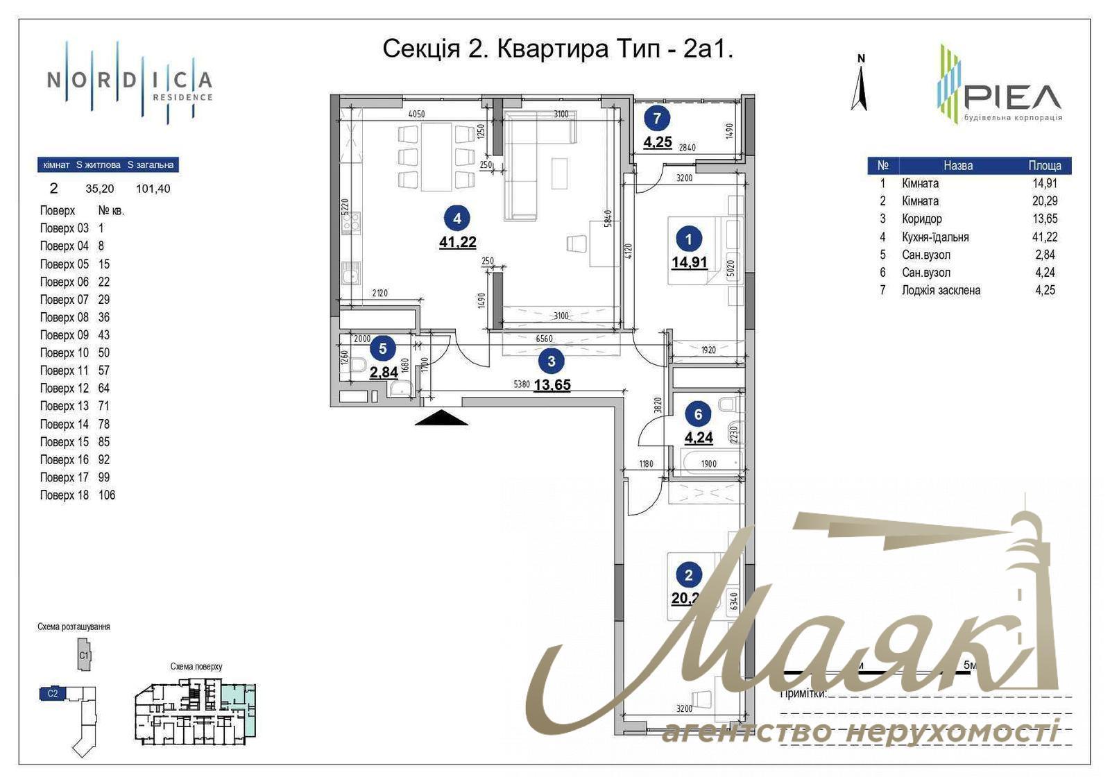 Продаж 3-х кімнатної квартири в ЖК Nordica Residence / Печерськ