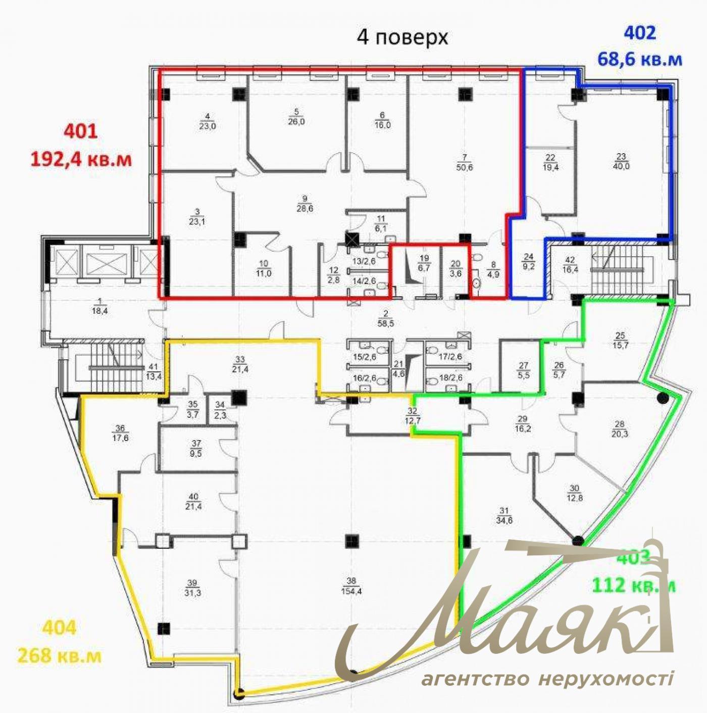 Office for rent in the Center of Kiev 192m2 Vladimirskaya str. 12 m. Maidan Nezalezhnosti