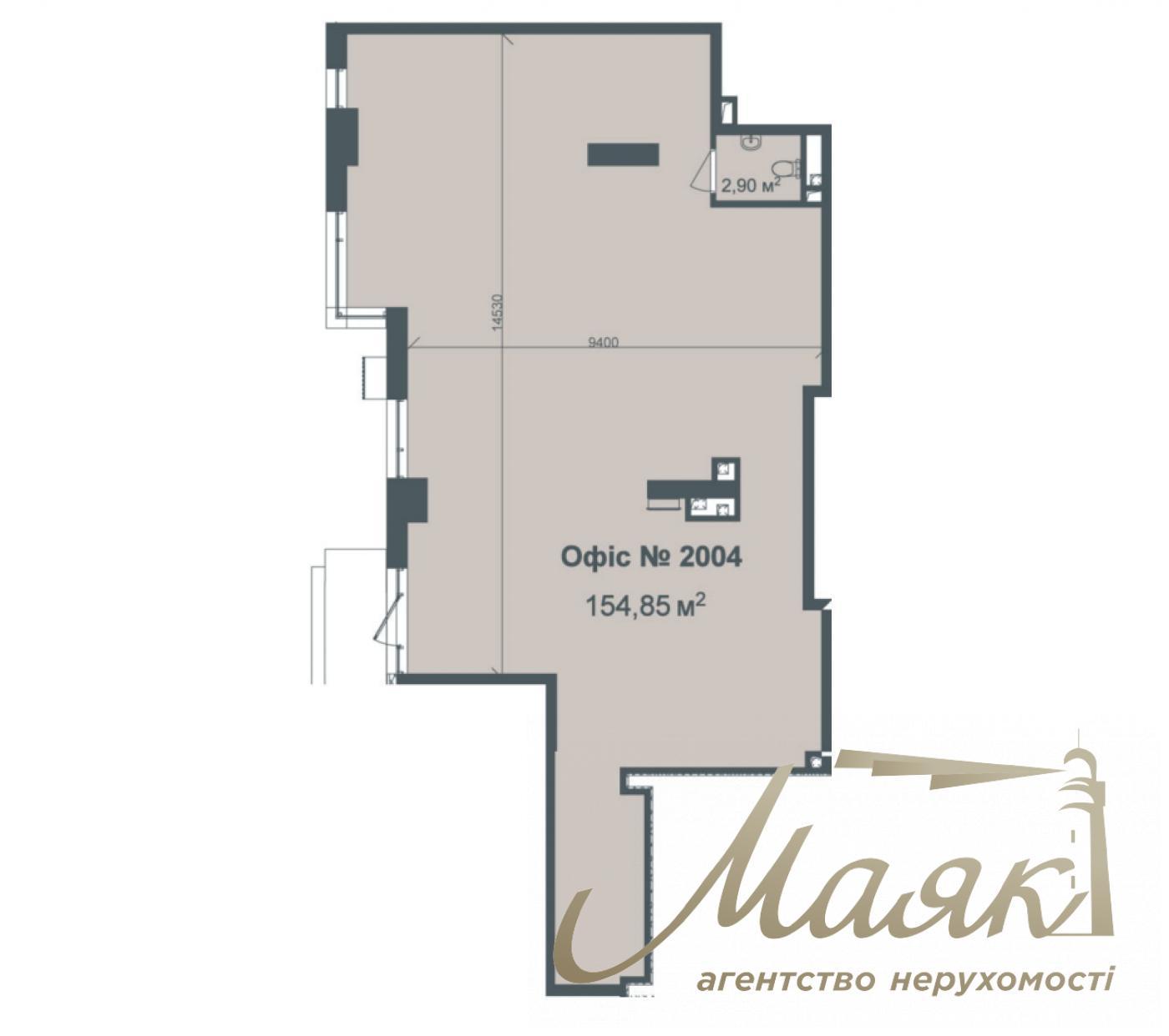 Оренда фасадного приміщення 155м2 у ЖК TRIIINITY, вул. Барбюса Анрі