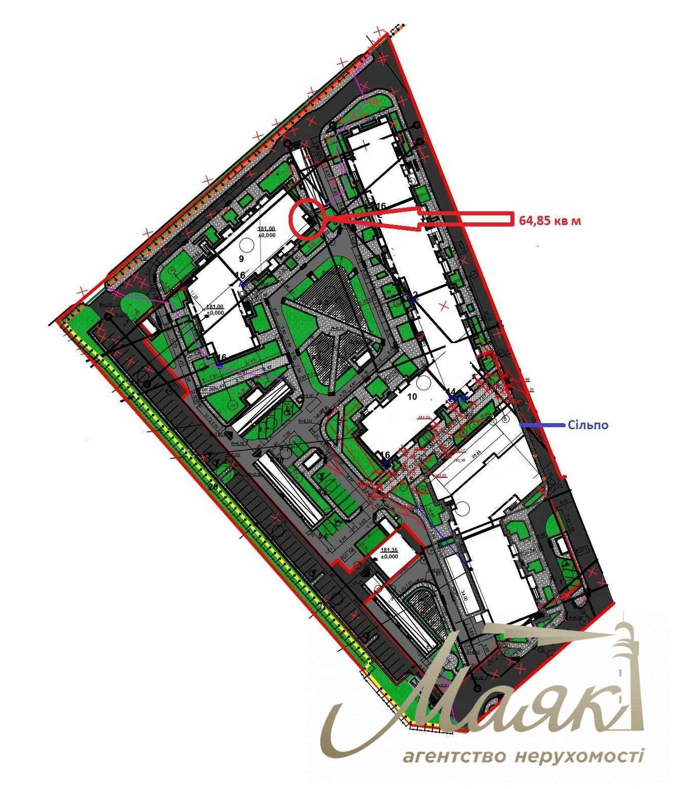 Продаж фасадного приміщення 65 м2 у ЖК Нивки Парк