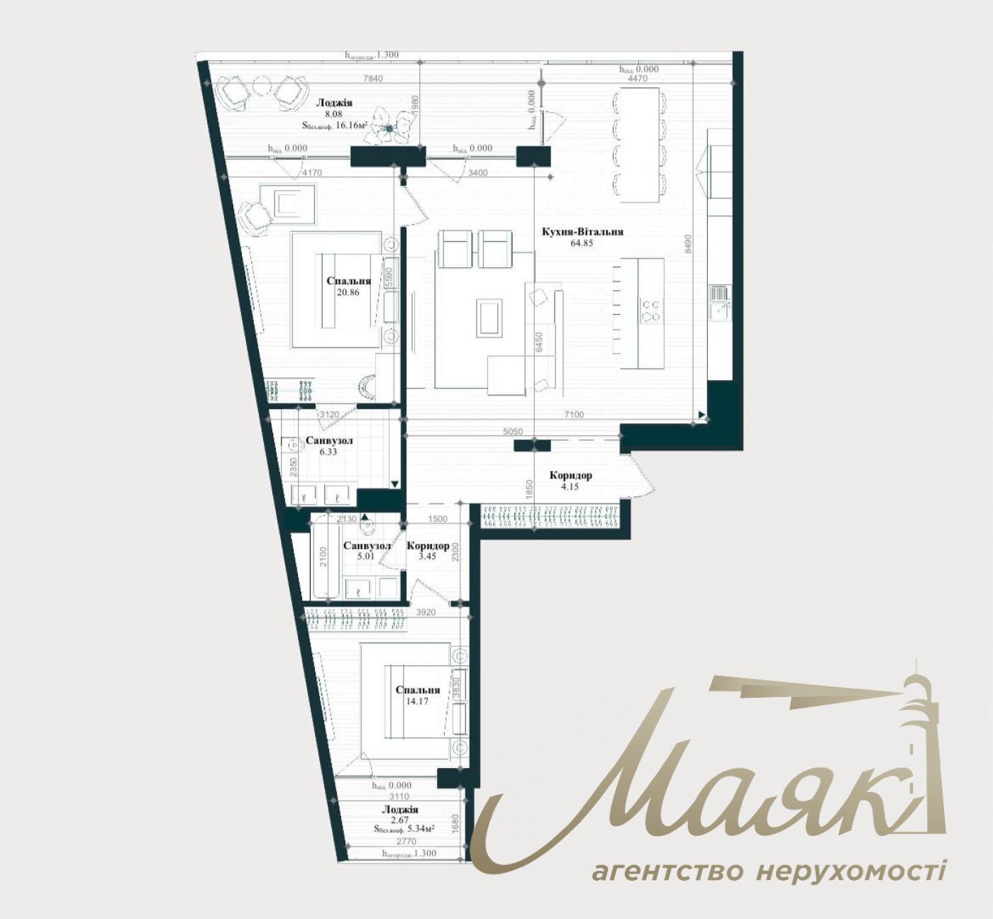 One bedroom apartment for sale 128.52m2 Residential Complex Park Lake City