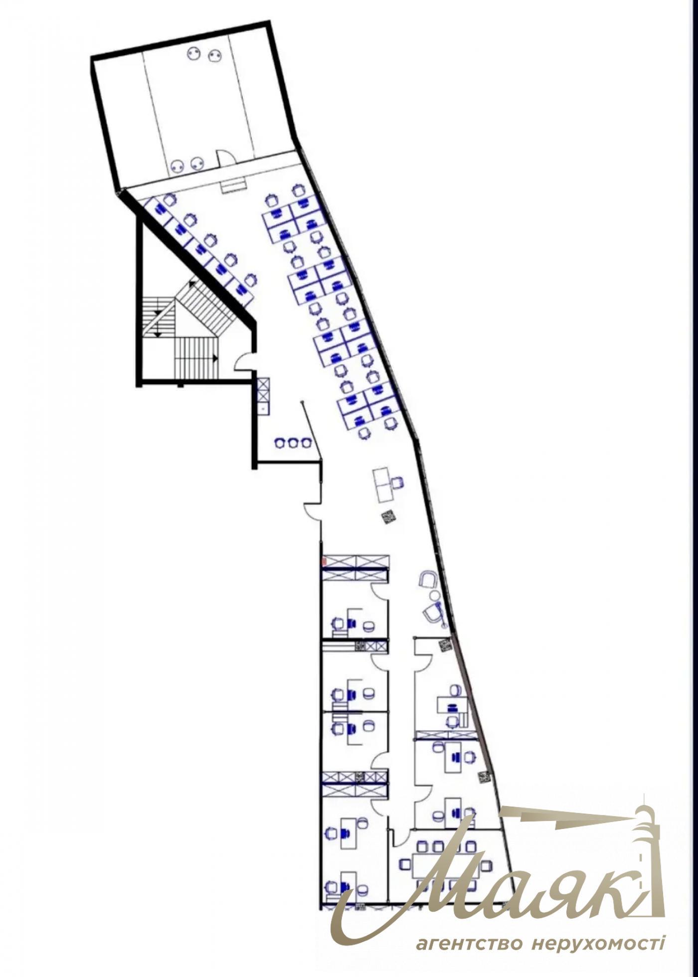 Office for rent 345m2 in BC on Eugenia Konovaltsa street 36D