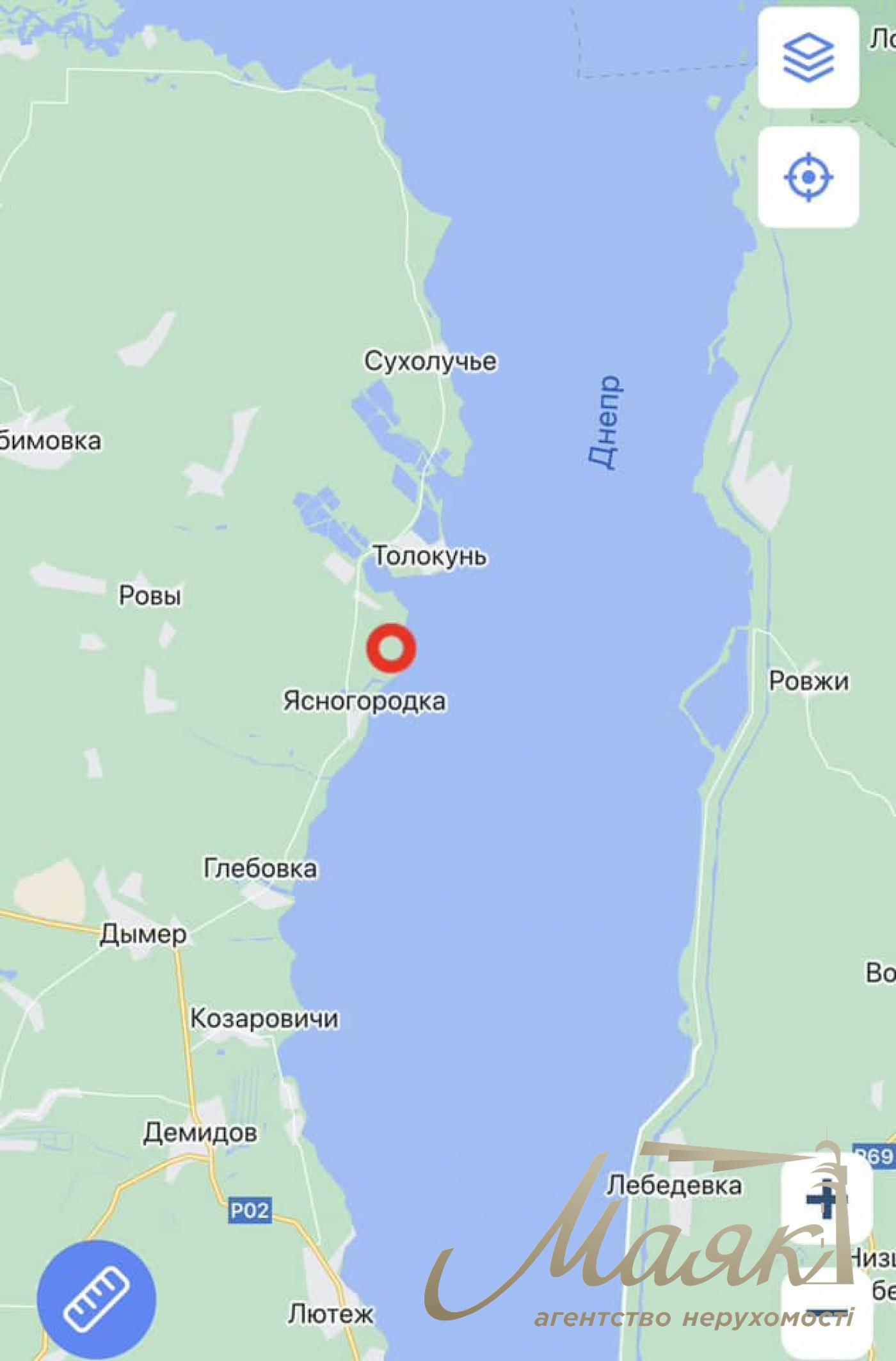 Sale of land with forest and access to the Dnieper. village Yasnogorodka