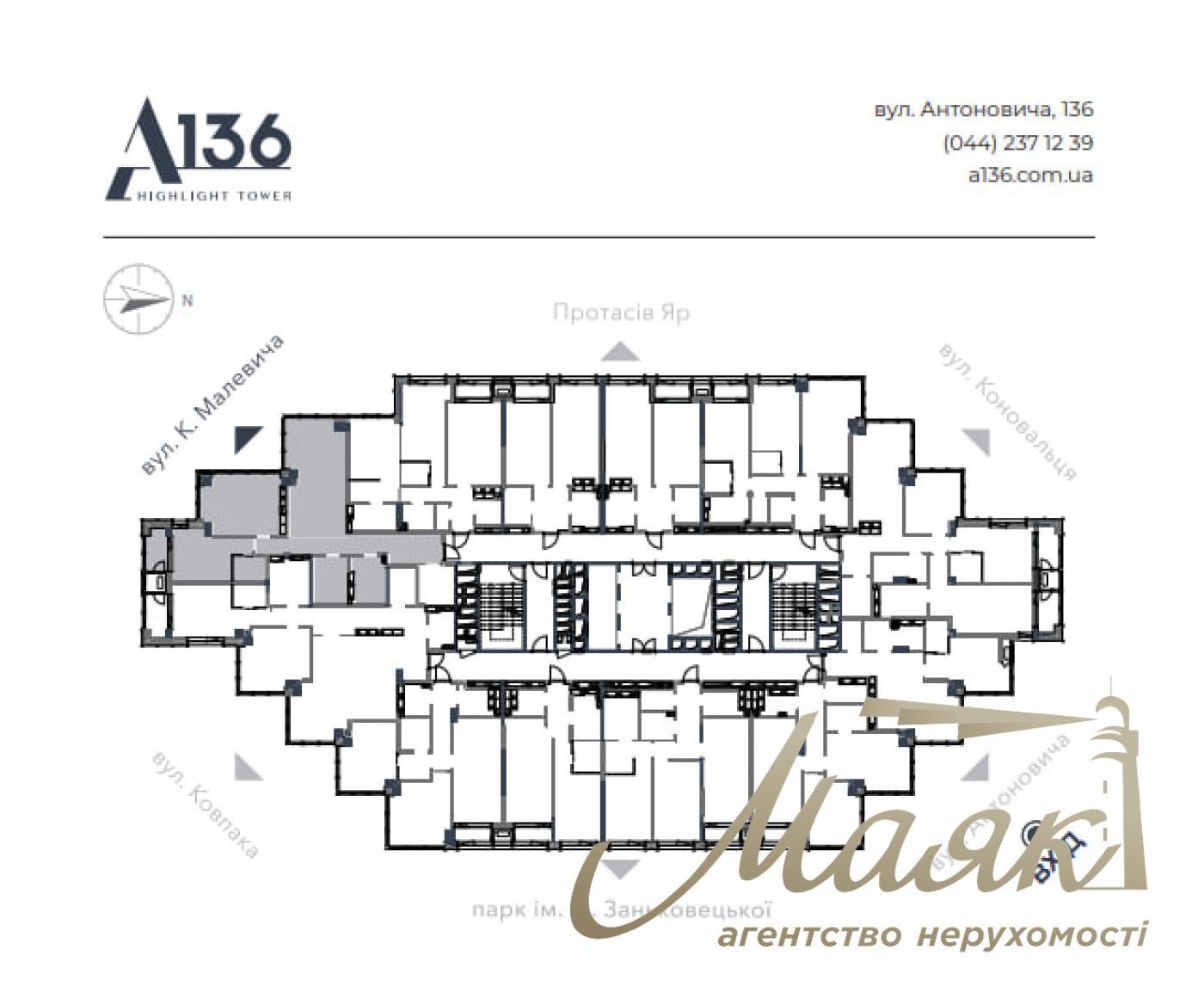 Продаж 3-к квартири в ЖК А136 Highlight Tower, Центр