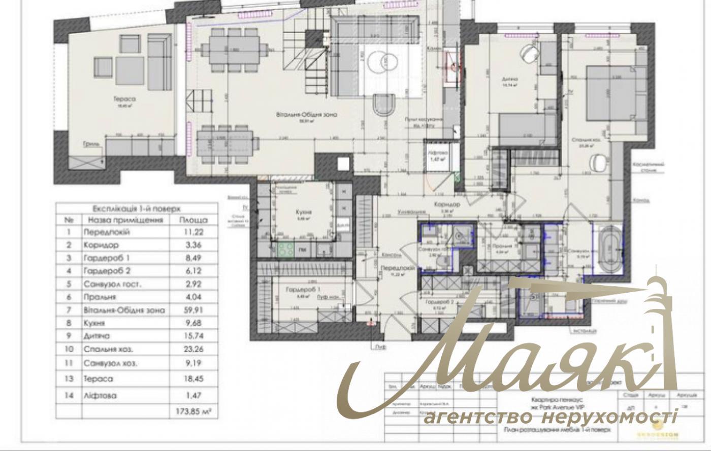 Продаж пентхауса 195 м² з терасою та дизайнерським ремонтом у ЖК Park Avenue VIP, Київ