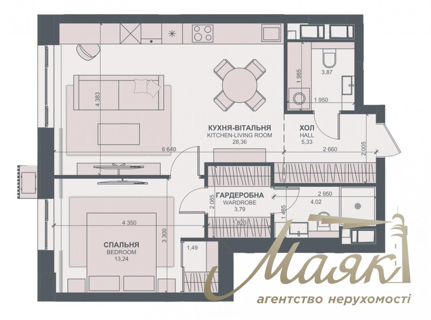 Продаж 1-кімнатної квартири ЖК Трініті, вул. Тютюнника