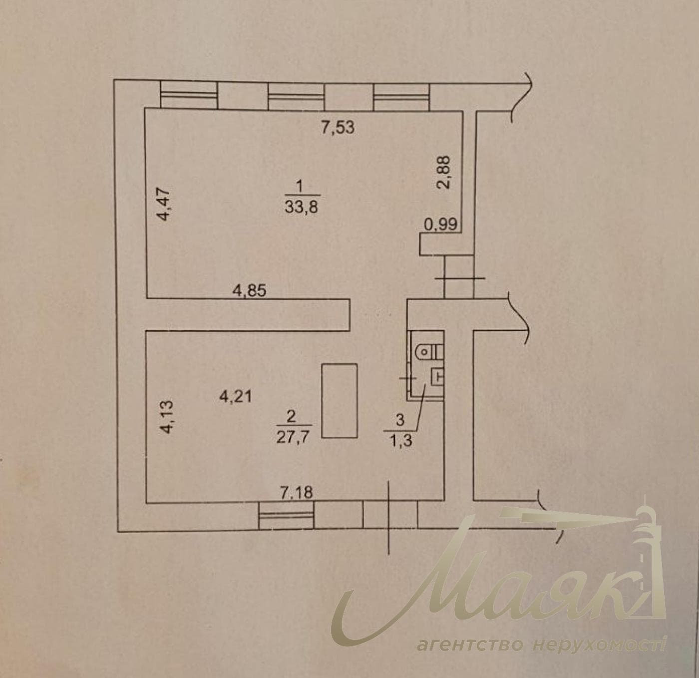 63 square meters of street-front space for rent on Pavlo Skoropadskyi Street (Lva Tolstogo Street), Downtown,