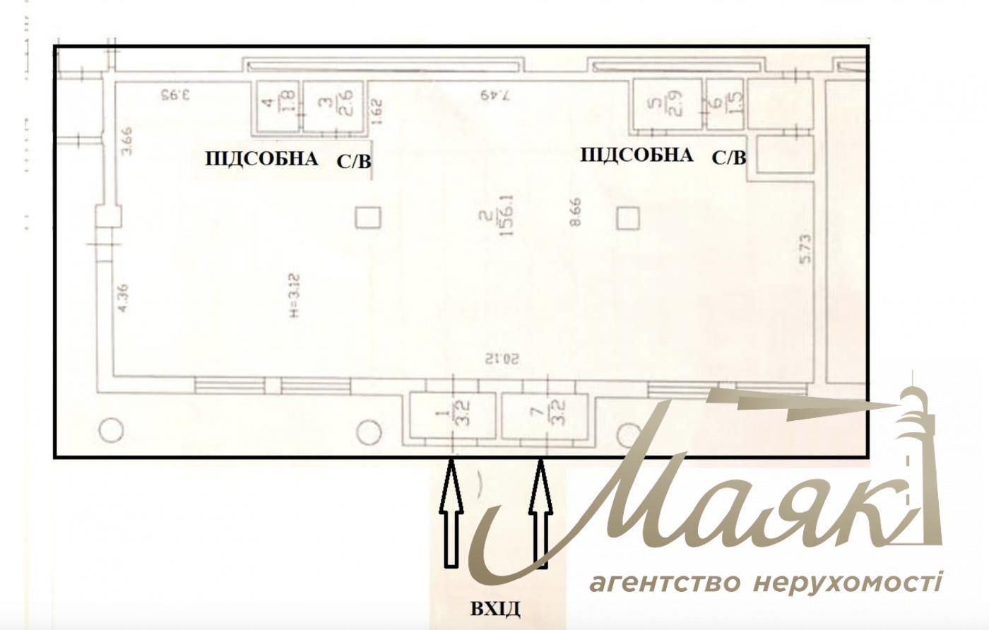 Продаж приміщення (171м2) ЖК "Тріумф" ул. Звенигородська 59, Печерськ