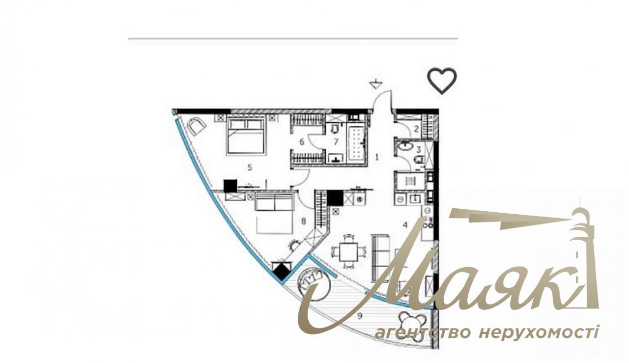 Продажа 2х комн. квартиры 95 м2 в ЖК Taryan towers, Лумумбы 12