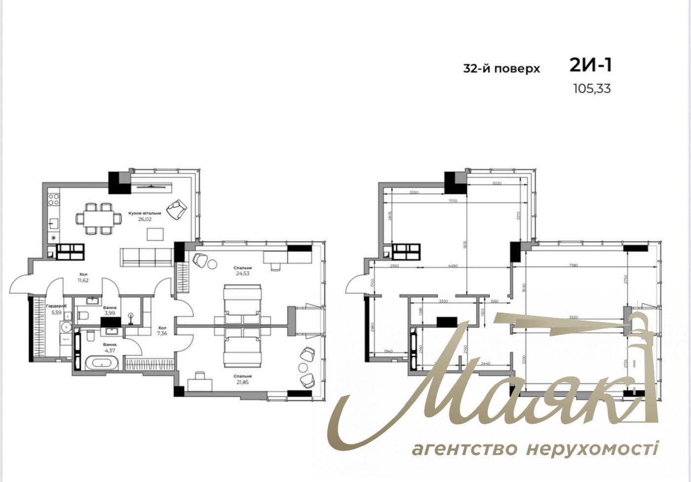 Продаж 3к квартири, 105.33м2, ЖК А136, на Антоновича!