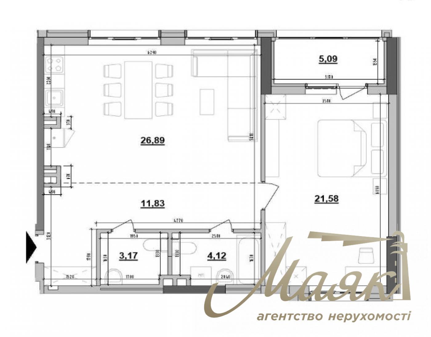 For sale 1k. apartment 72m in Residential Complex Maxima Residence, Maxima Residence, Konovaltsa str., Pechersk