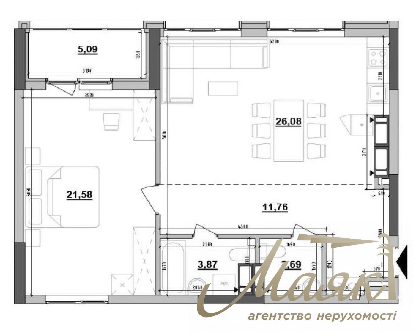 Продаж 1-кімнатної квартири 70м2 у ЖК Maxima Residence, Максима Резиденс, вул. Коновальця, Печерськ