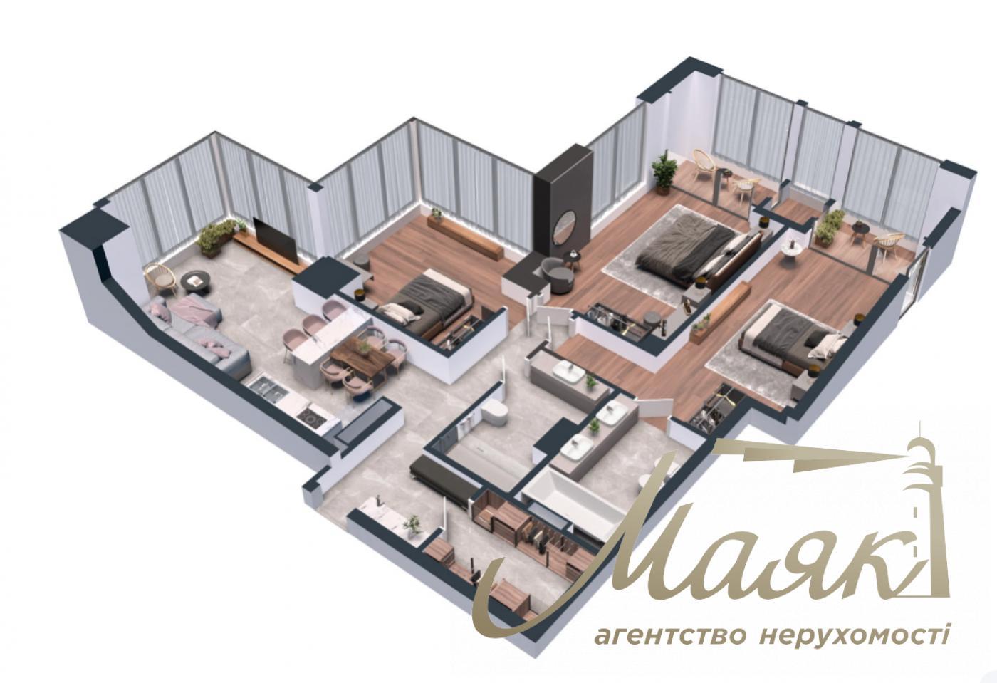 Продажа 3-комнатной квартиры, 117 м2, ЖК А136, ул. Антоновича