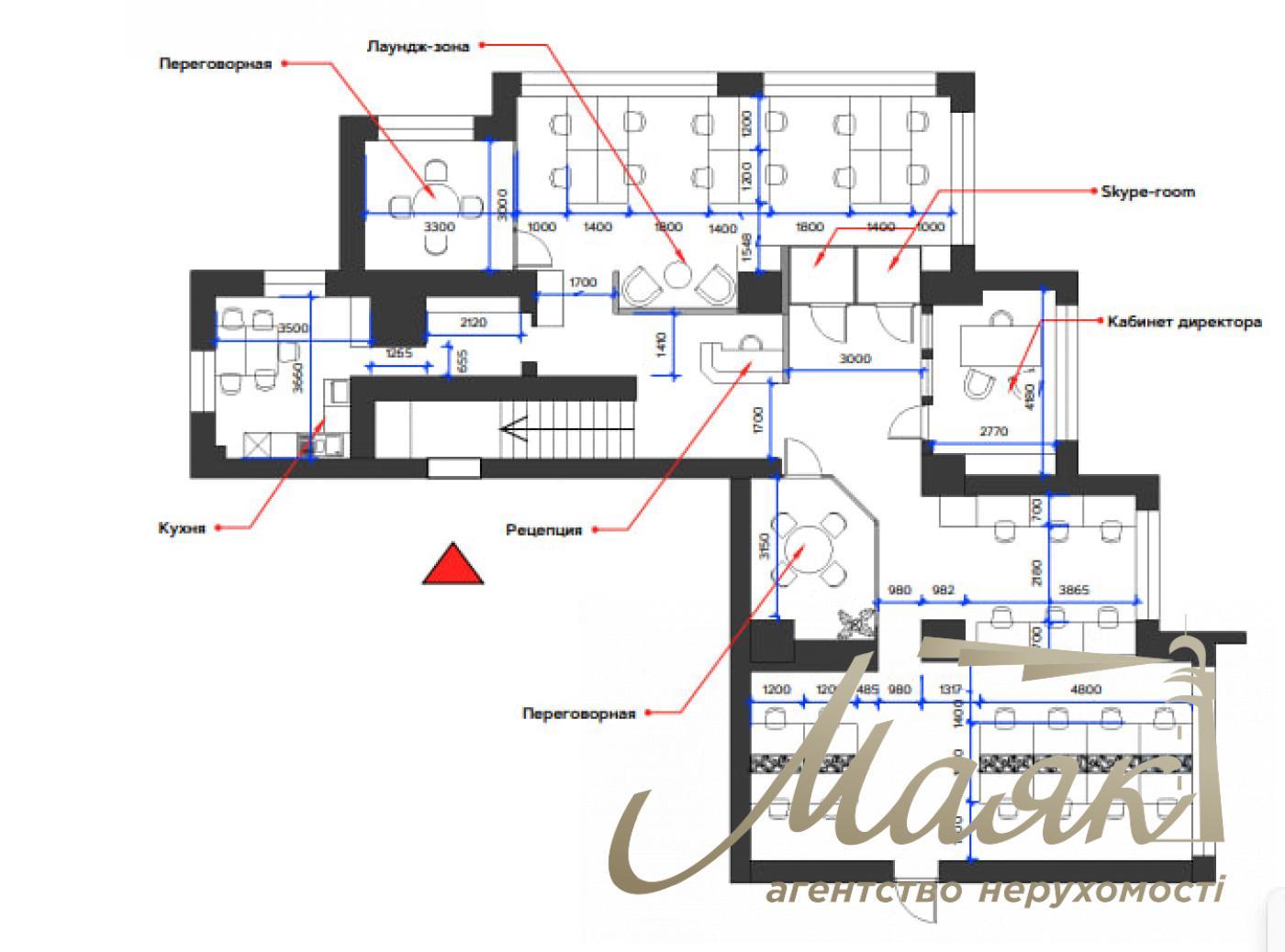Аренда офисного помещения Open Space в БЦ 225м2, Центр