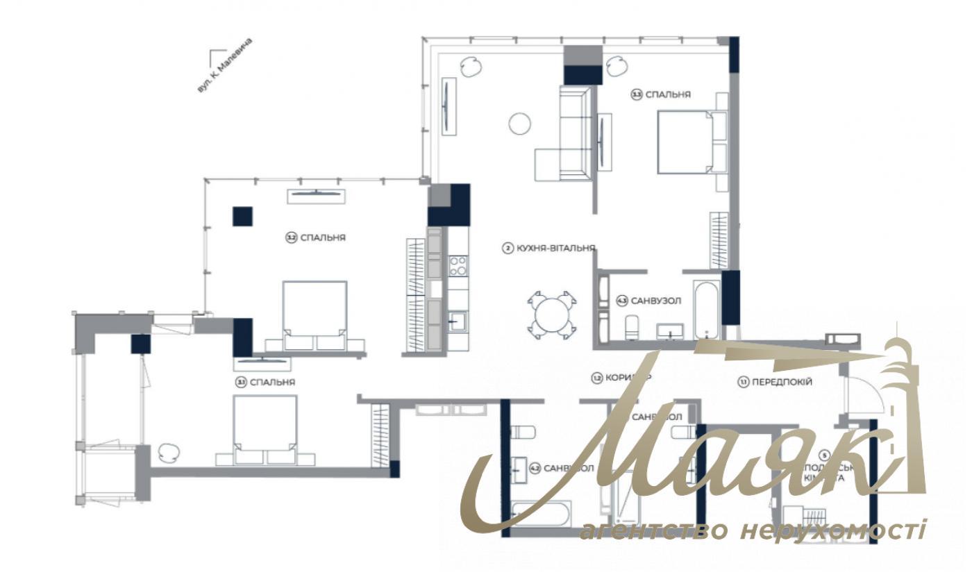 Продажа 3-комнатной квартиры, 137 кв.м., ЖК А136 Highlight Tower, ул. Антоновича