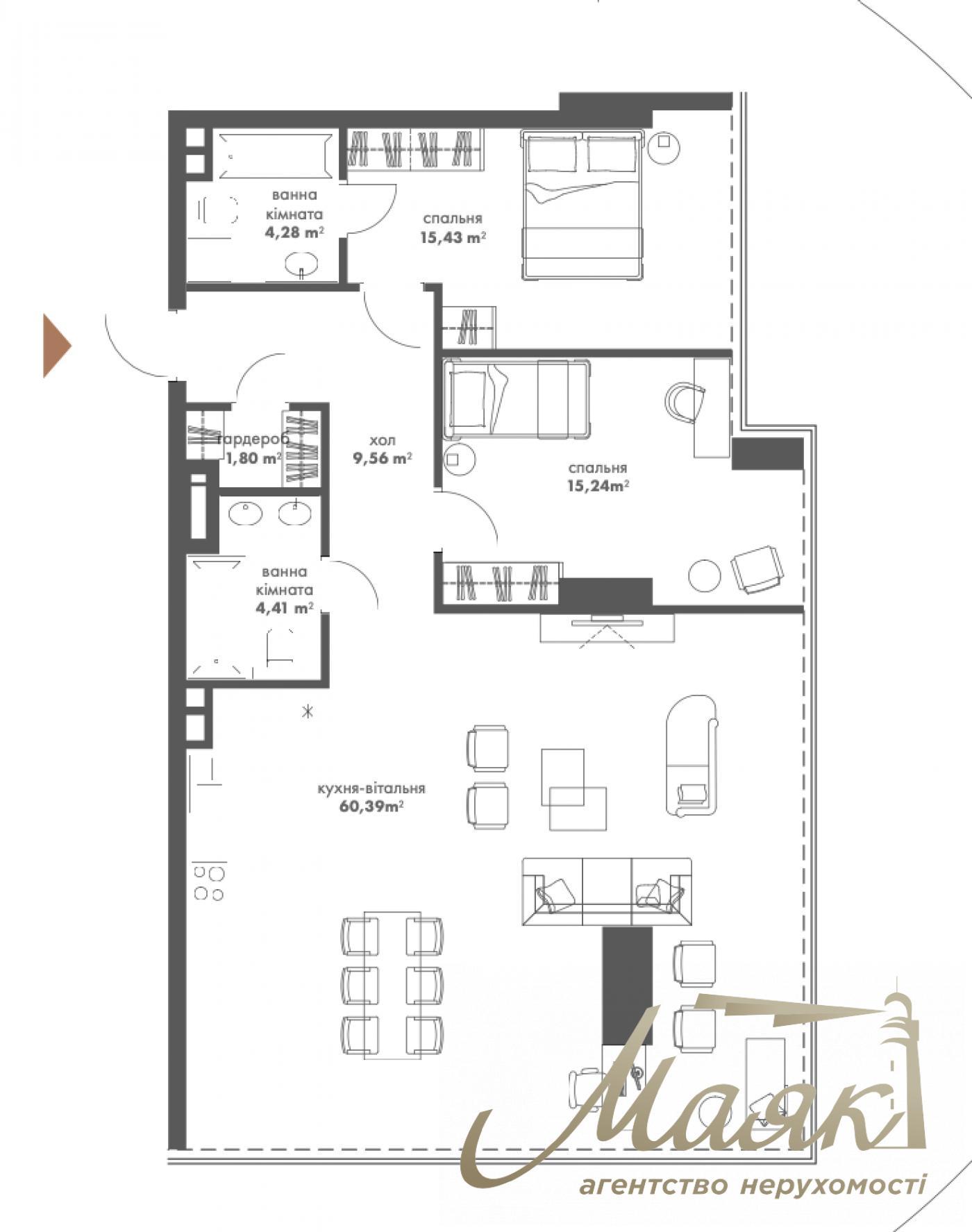 Продаж 2-кімнатної квартири ЖК The One, вул. Мечникова, Липки
