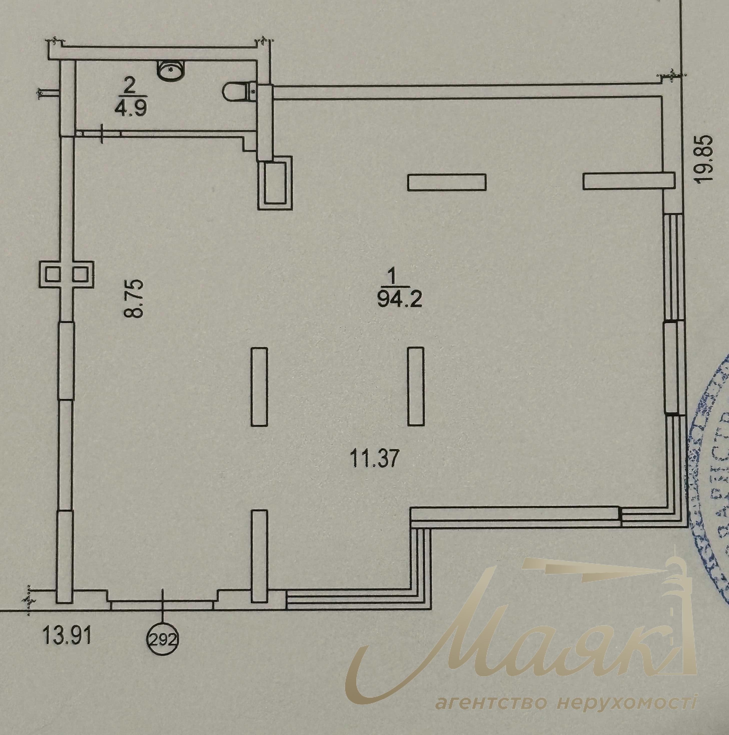 Оренда комерційного приміщення 99,1 м² в ЖК "Варшавський 2", вул. Крстерів, 14Б, Подільський район
