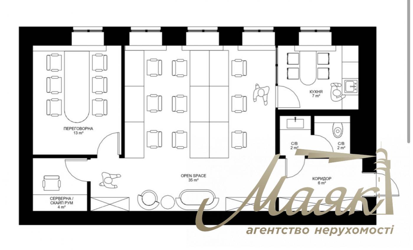 Office for rent in the center of Knezey Ostrozhskikh str. (Moskovskaya)