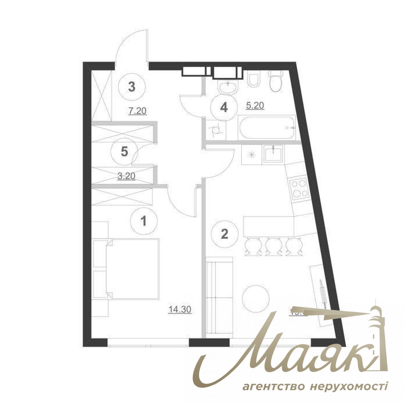 Продаж квартири 49м2, ЖК Грінвіль Парк !