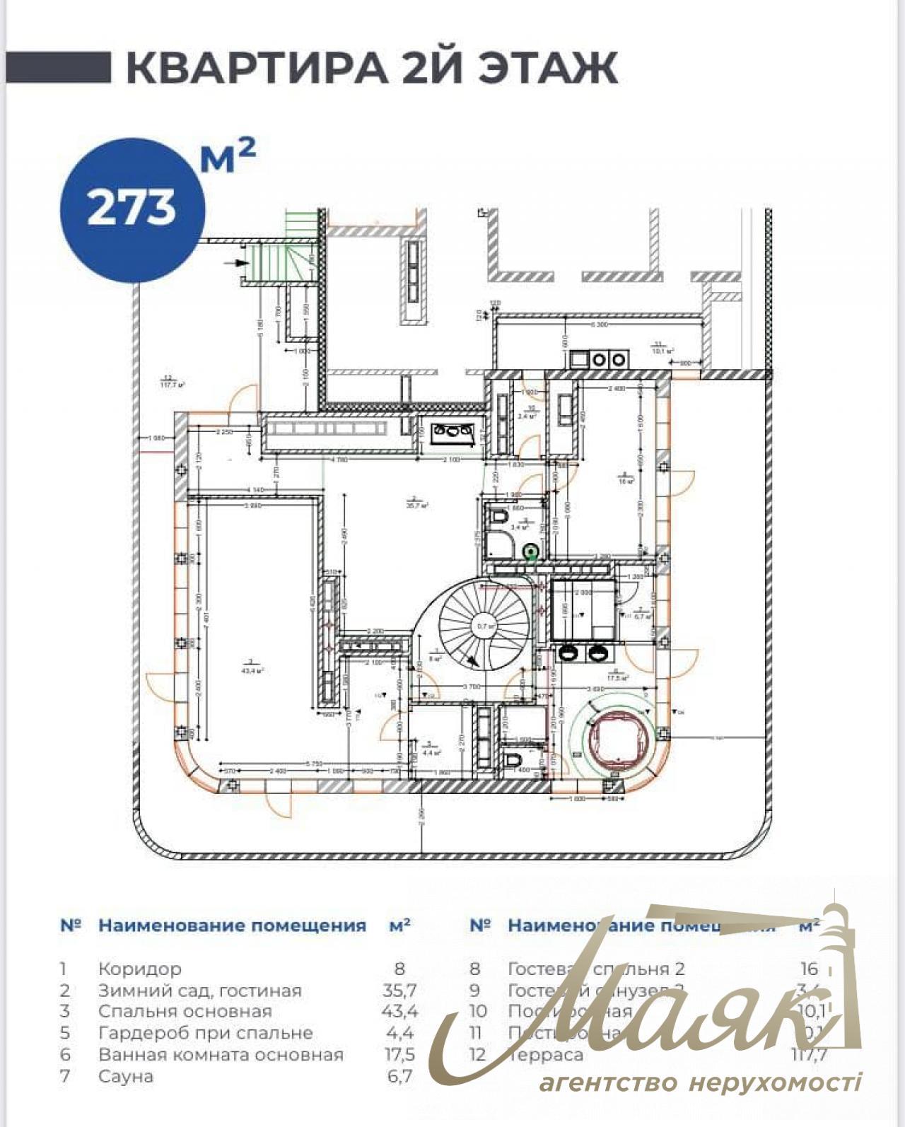 Sale of a penthouse with a view and a terrace of 416 m2 on Dneprovskaya Embankment, Osokorki