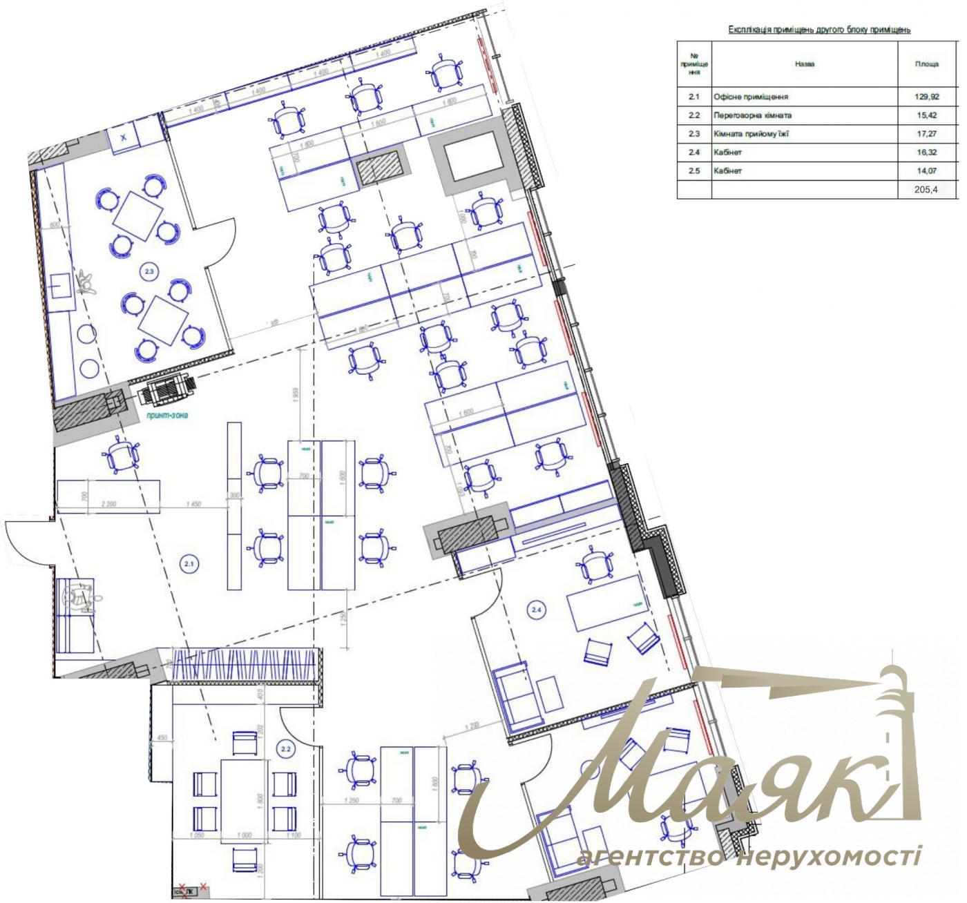 Оренда мебльованого офісу 205м2 у центрі, БЦ Сенатор
