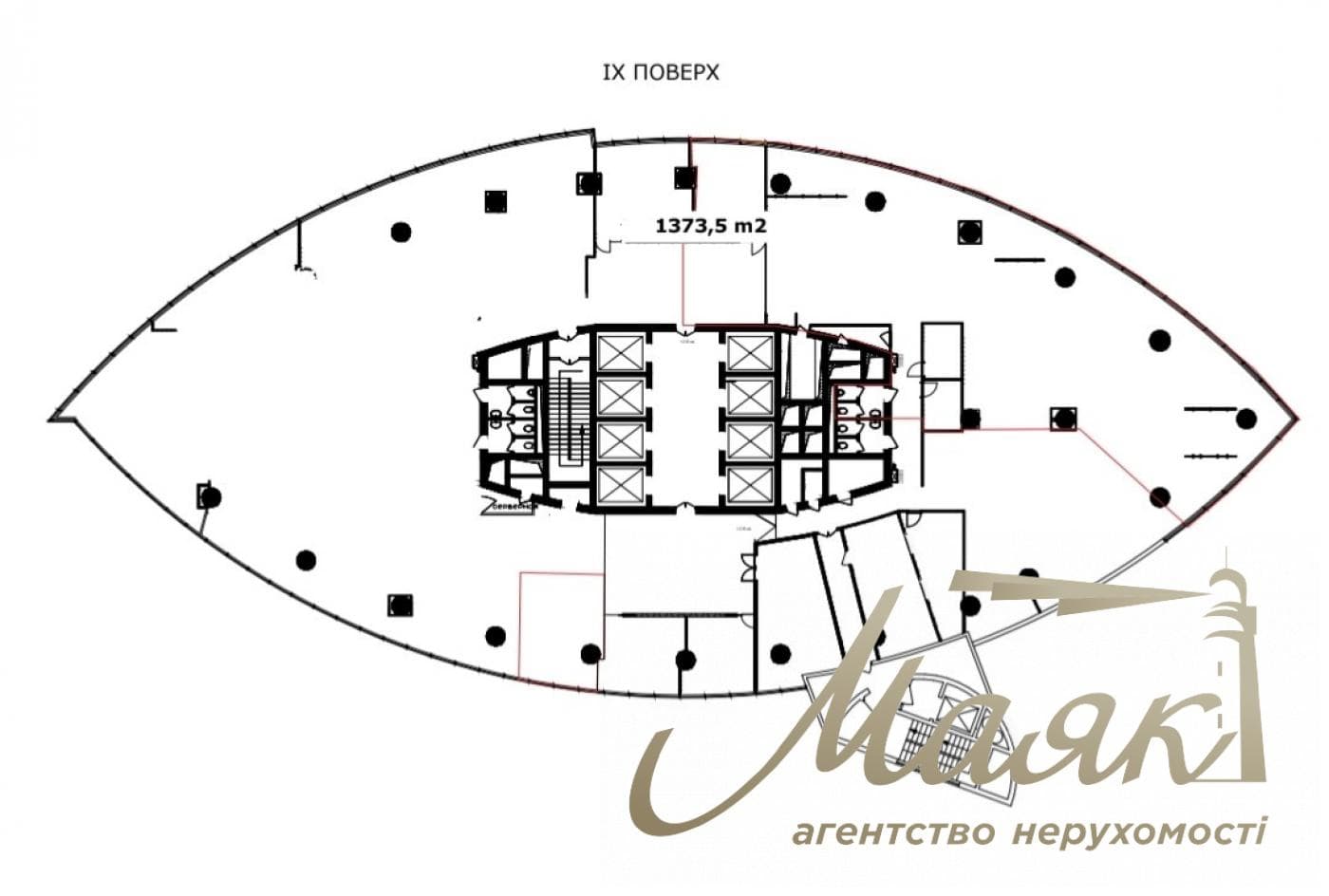 Оренда офісу площею 1620 м² у бізнес-центрі класу А «Парус», вул. Мечникова, 2, Печерськ.