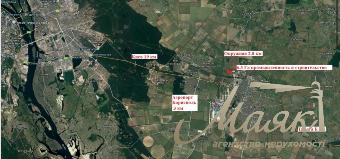 Sale of commercial land. Highway Kyiv-Borispol