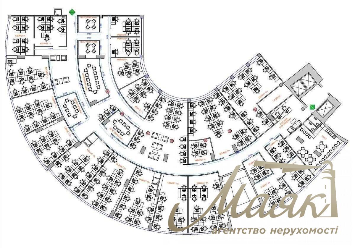Оренда офісного приміщення 1231 м² Печерськ Київ
