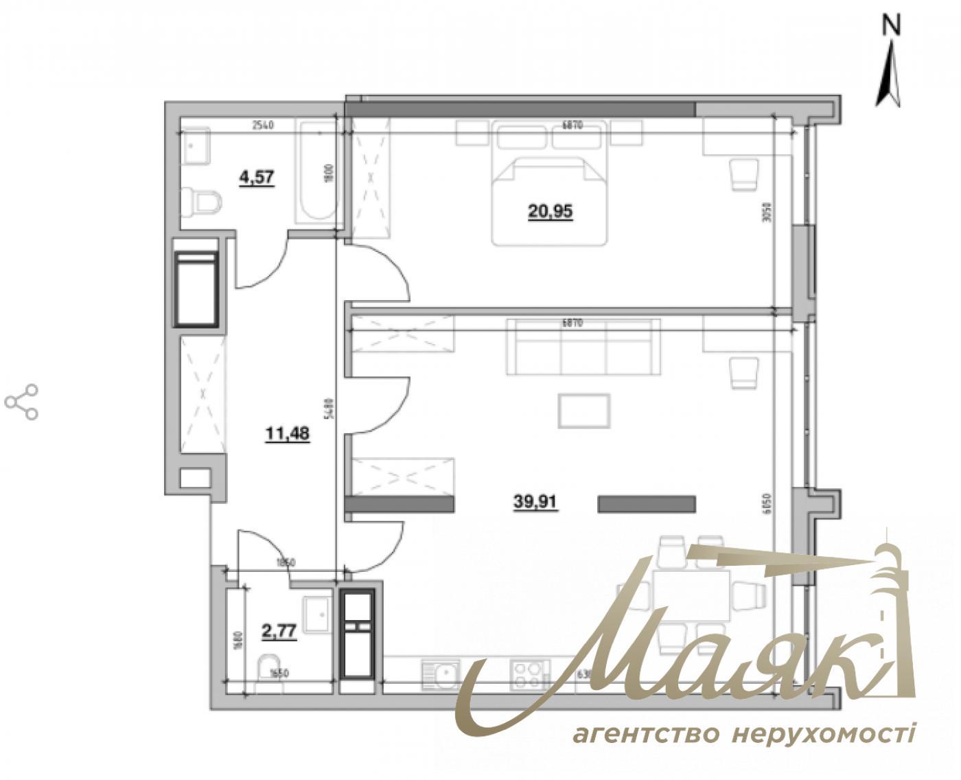 For sale 1k apartment, 79m2, LCD Nordica Residence, Pechersk district